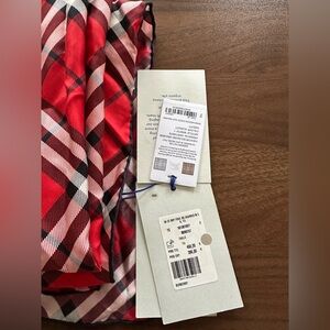 Burberry Red and Black Checkered Scarf